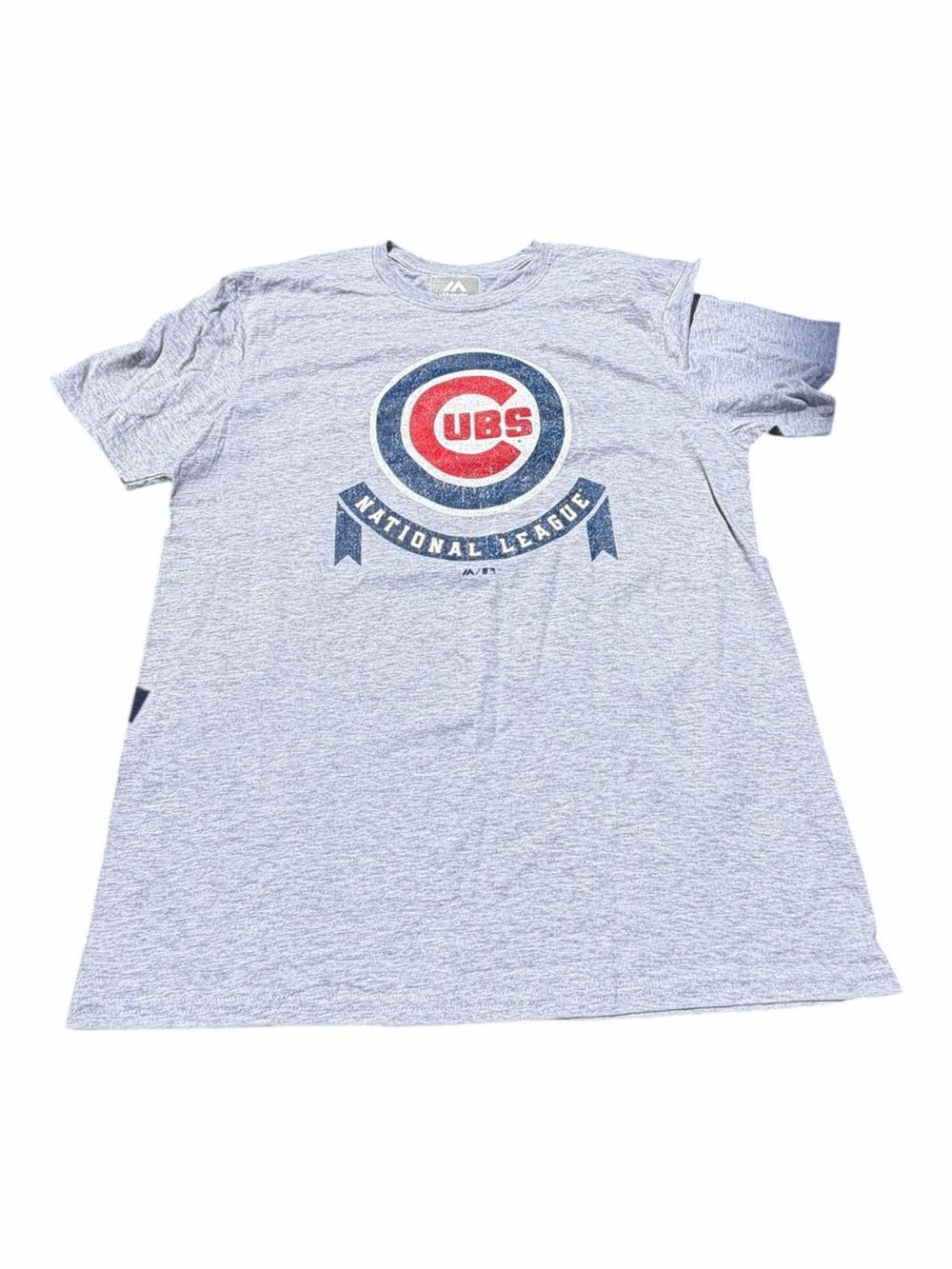 Majestic Chicago Cubs National League Graphic T-Shirt Gray Size Large NWOT